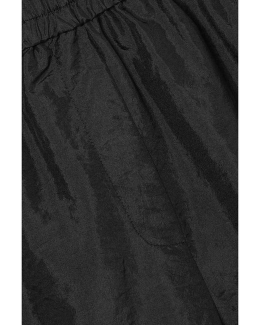 Tibi Black Gathered Softshell Shorts