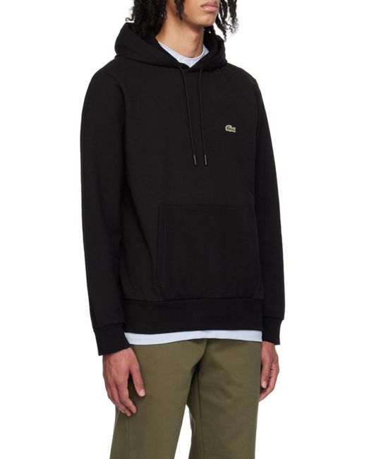 Lacoste Blue Logo Embroidered Drawstring Hoodie for men