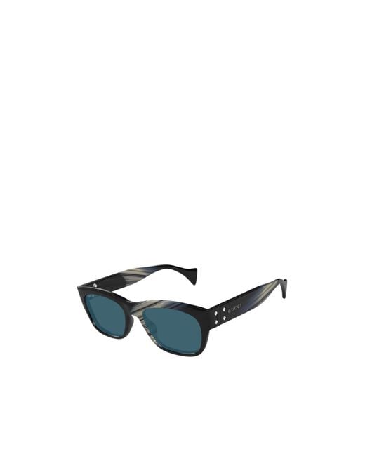 Gucci Blue Eyewear Rectangle Frame Sunglasses for men