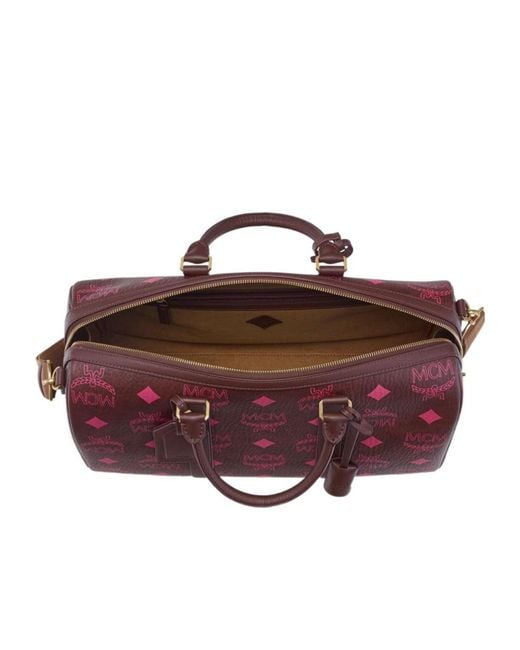 MCM Red Ottomar Weekender Bag