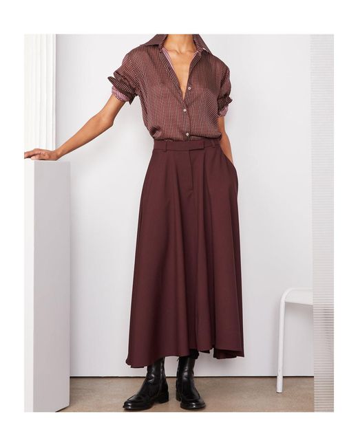 Officine Generale Purple Pleated Detail Skirt