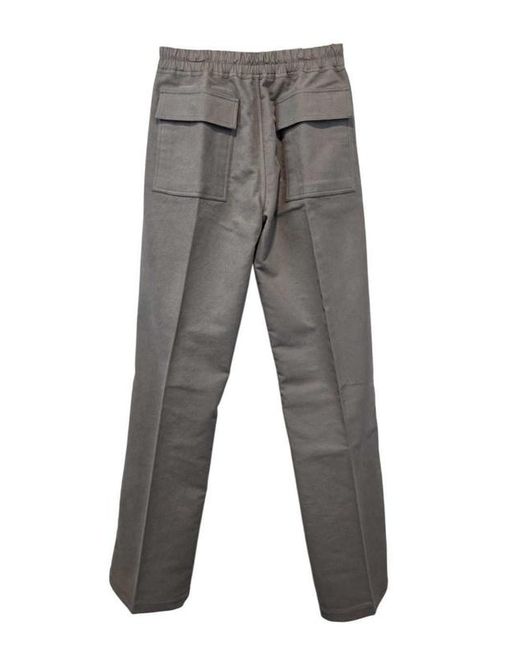 Rick Owens Gray Drawstring Straight-Leg Trousers for men