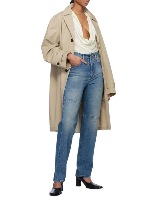MM6 by Maison Margiela Natural Curved Hem Coat