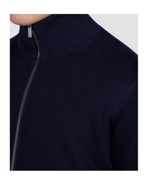 Paul & Shark Blue Knit-Sleeves Jacket for men