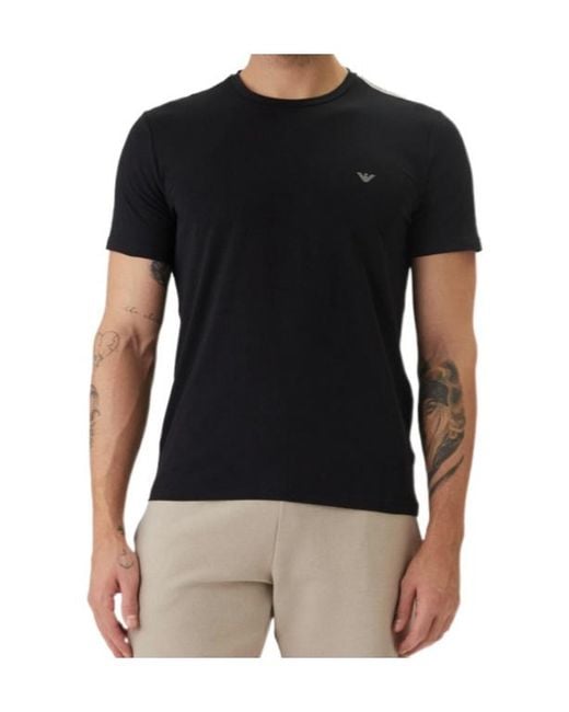 Emporio Armani Black Crew Neck T-Shirt for men