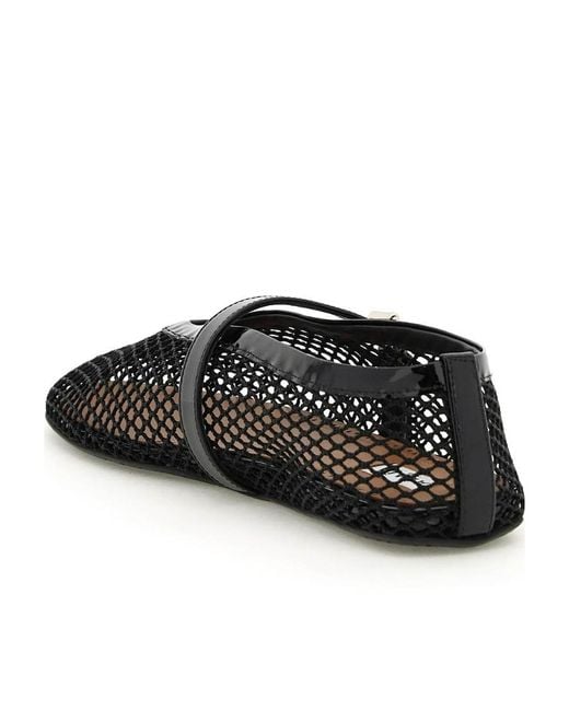 Alaïa Black Rhinestone-Embellished Leather Ballet Flats