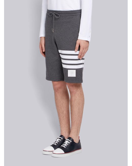 Thom Browne Black Bar Drawstring Shorts for men
