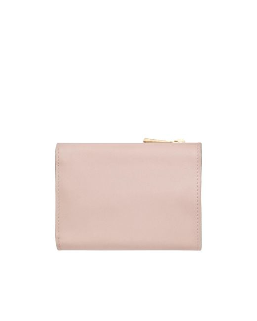 Longchamp Pink Zipped Compact Wallet
