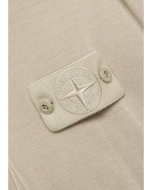 Stone Island White Solid Colour Wool Polo Top for men