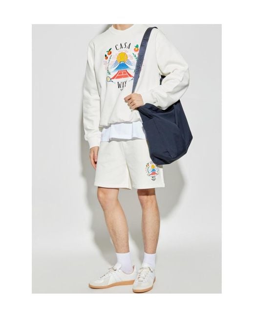 Casablanca White Casa Way Crewneck Sweatshirt for men