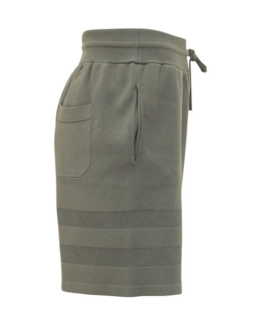 Givenchy Gray Textured Stripe Knit Shorts for men