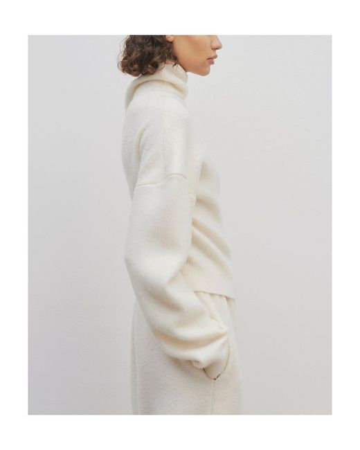 The Row White High-Neck Knitted Jumper