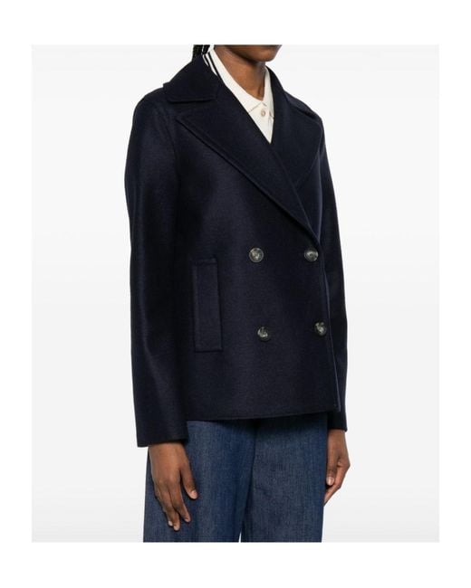 Harris Wharf London Blue Double-Breasted Jacket