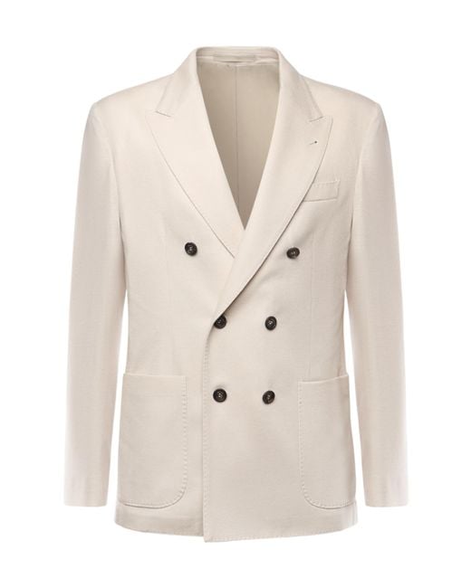 Eleventy Natural Double-Breasted Jacket for men