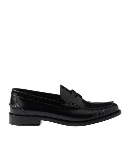 Prada Black Ruched Slip-On Loafers