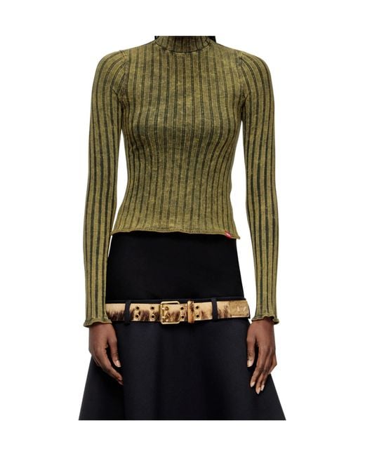 DIESEL Green T-Clawa Ribbed Long-Sleeve T-Shirt