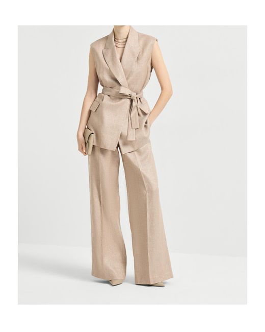 Brunello Cucinelli Natural Belted Vest