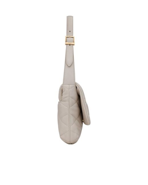 Saint Laurent White Le 57 Logo Plaque Shoulder Bag
