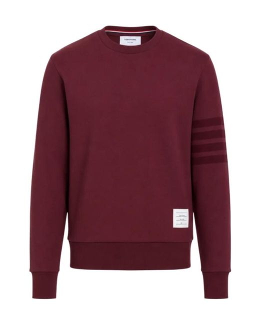Thom Browne Red Long Sleeve 4-Bar Sweatshirt for men