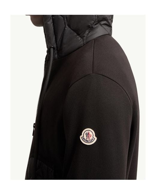 Moncler Black Diamond Quilted Cotton Blend Zip-Up Hoodie for men