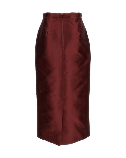 Erdem Embroidered Mikado Pencil Skirt