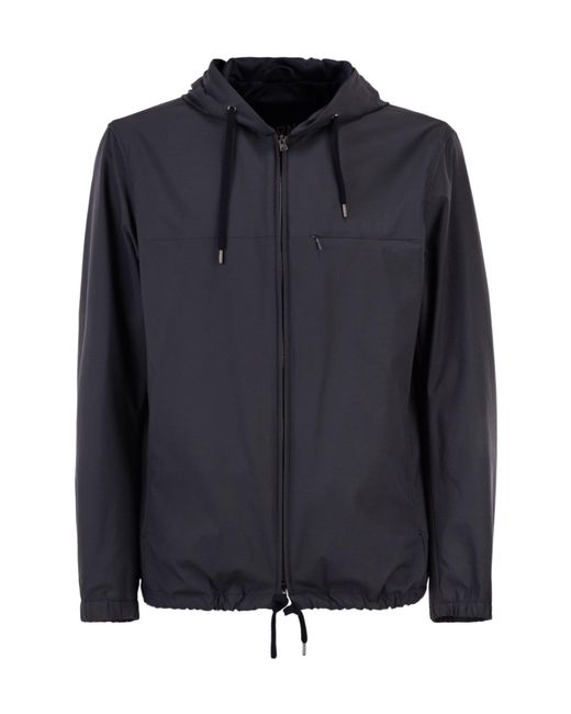 Herno Blue Long-Sleeve Casual Jacket for men