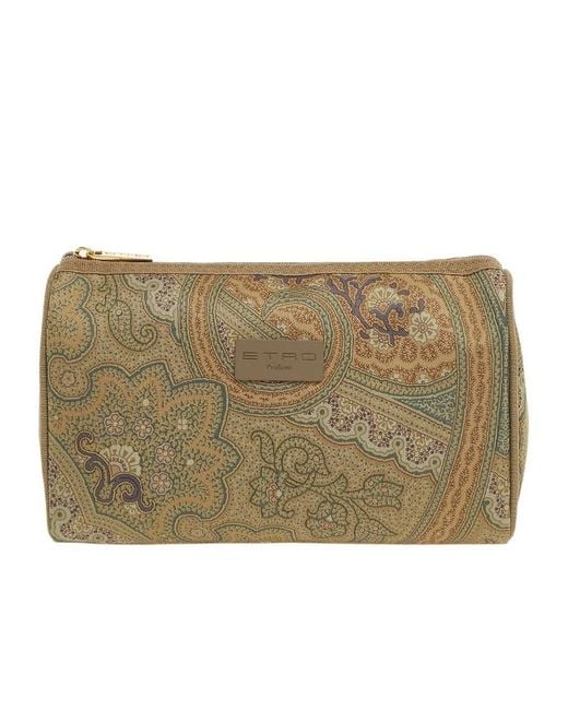 Etro Natural Zippered Clutch