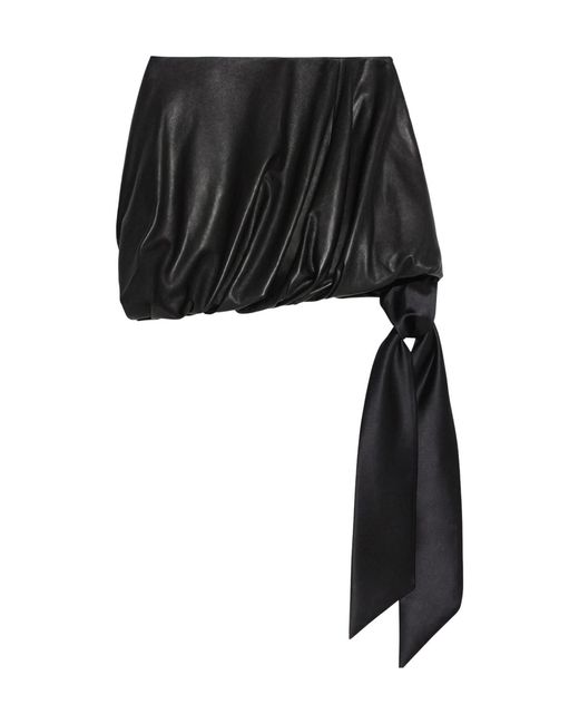 Helmut Lang Black Bubble Leather Miniskirt