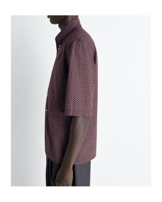 Lemaire Purple Print Short-Sleeve Shirt for men