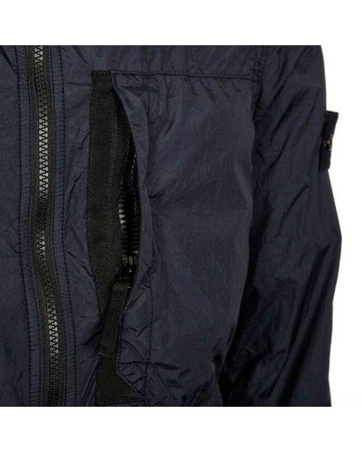 Stone Island Blue Compass Patch Collared Zip-Up Jacket for men