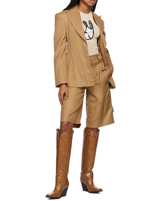 Stella McCartney Natural Corset Lapel Suit Jacket