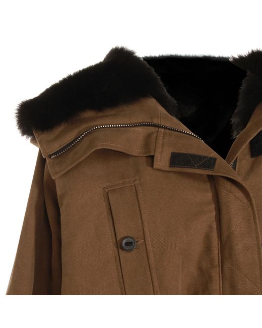 Dolce & Gabbana Brown Zip-Up Hooded Jacket