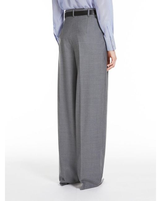 Max Mara Gray Studio Juanita Belted Straight Leg Trousers