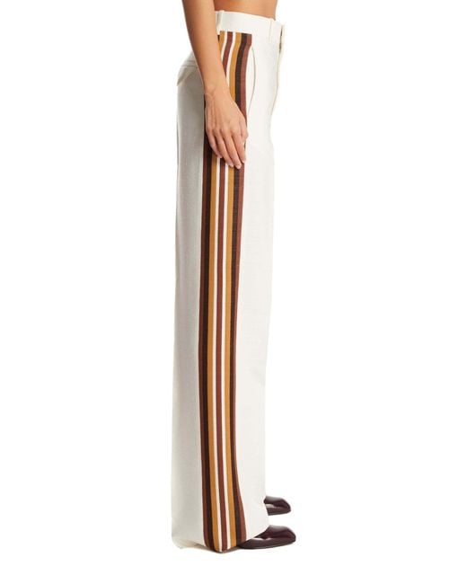 Bottega Veneta Natural Stripe Detailed Tailored Trousers for men