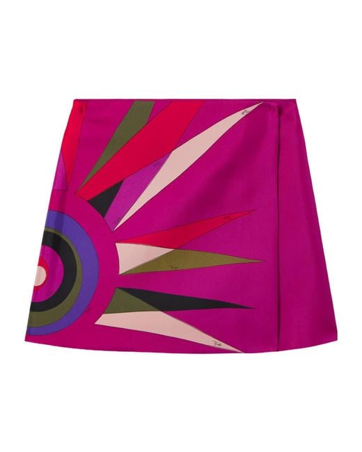 Emilio Pucci Pink Brightcolored Graphicprint Mini Skirt