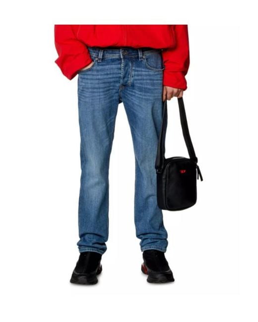 DIESEL Blue Larkee-Beex Mid-Rise Tapered Jeans for men