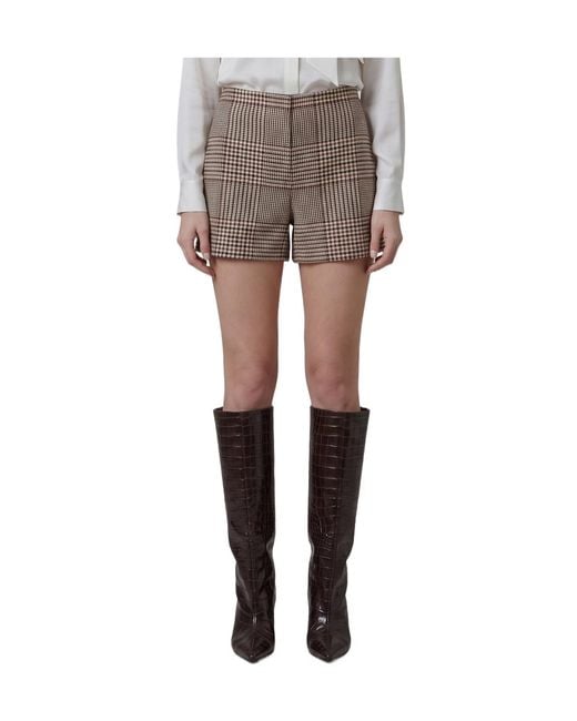 FEDERICA TOSI Gray Glen Plaid Tailored Shorts
