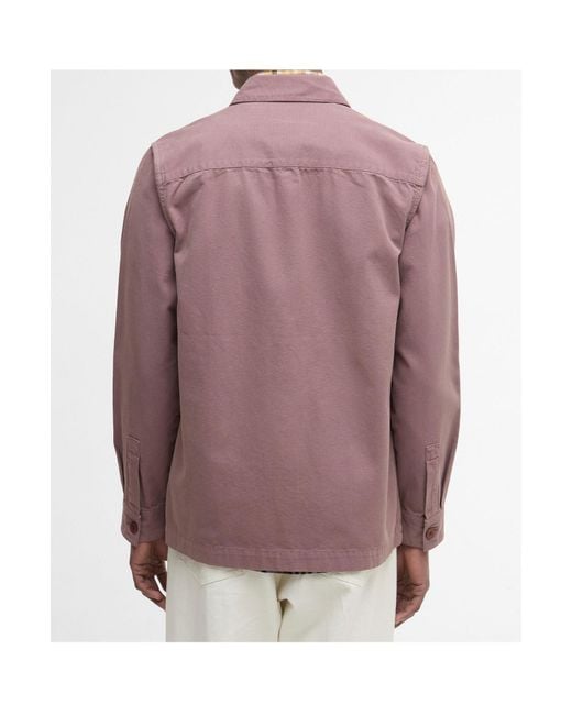 Barbour Purple Button-Down Shirt Jacket for men