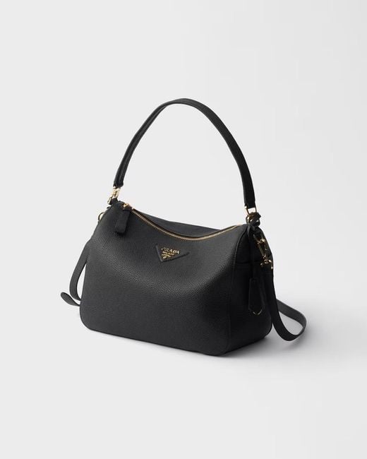 Prada Black Zip-Up Medium Shoulder Bag