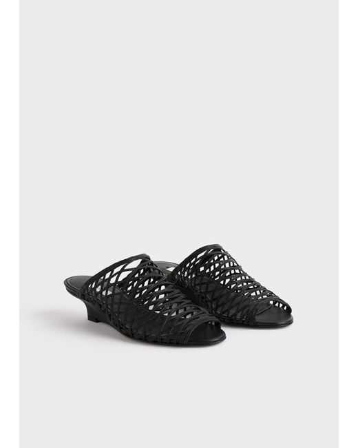 Totême Black Round-Toe Sandals