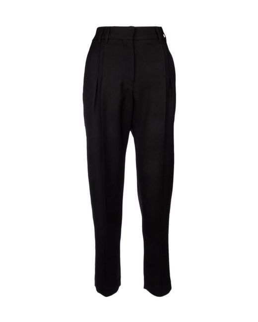 Brunello Cucinelli Black High-Waisted Tailored Trousers