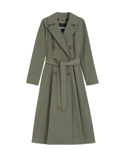 Boss Green Water-Repellent Trench Coat With Belt