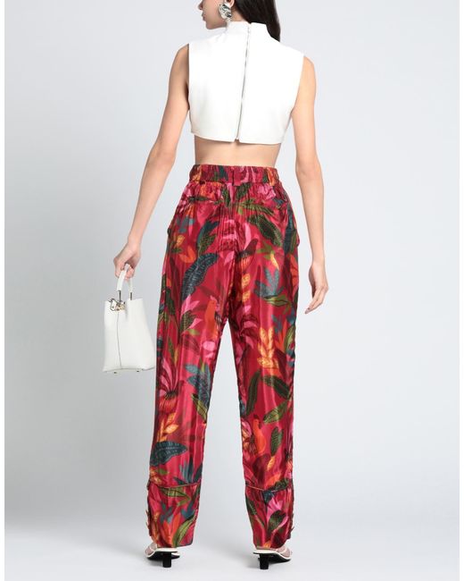 Farm Rio Red Elasticised Waist Casual Trouser