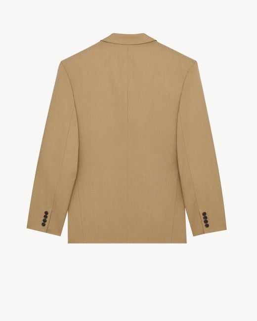 Saint Laurent Natural Single-Breasted Long-Sleeved Jacket for men