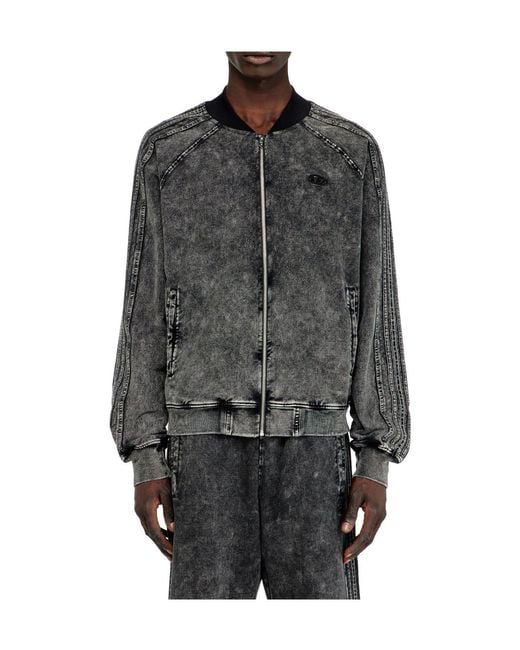 DIESEL Gray Full Zip Fleece for men