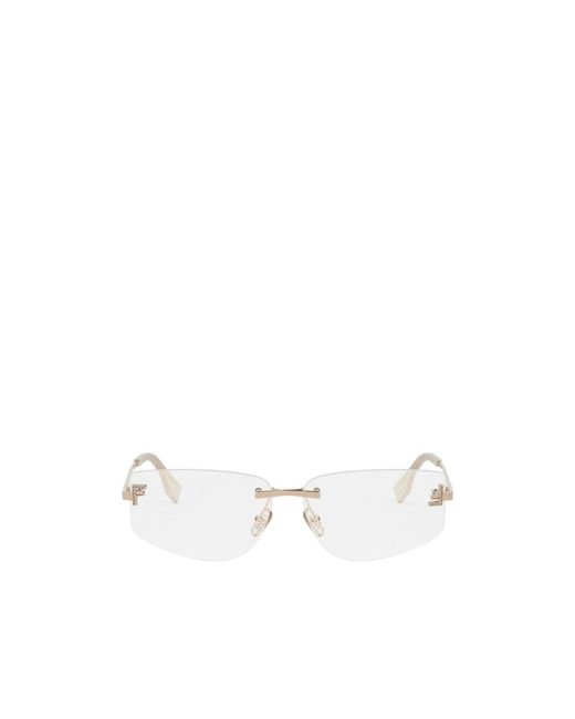 Fendi White Eyewear Cat-Eye Frame Glasses