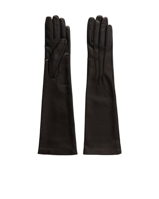 Nour Hammour Black Leather Gloves