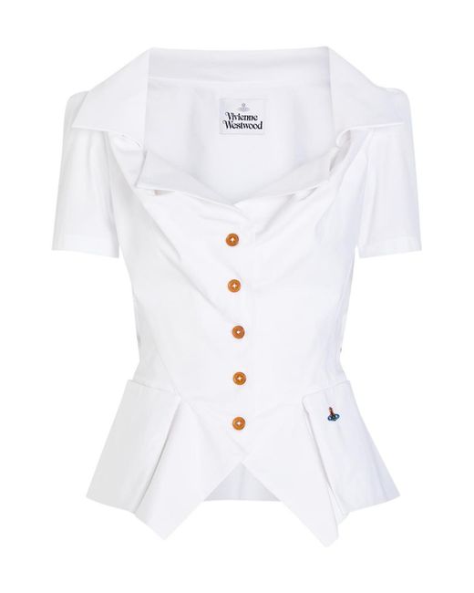 Vivienne Westwood White Monday Tailored Cotton-Poplin Shirt