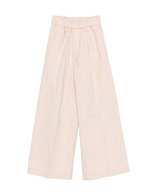 Forte_forte White Elastic Waist Casual Pants