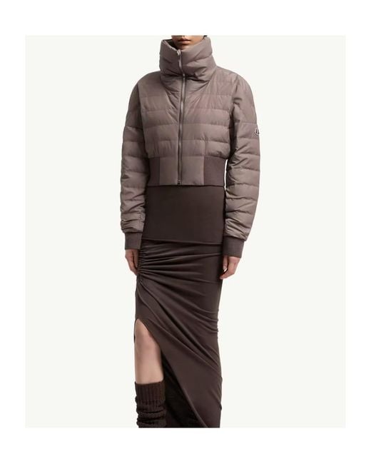 Moncler Brown Moncler Rick Owens Cropped Down Jacket